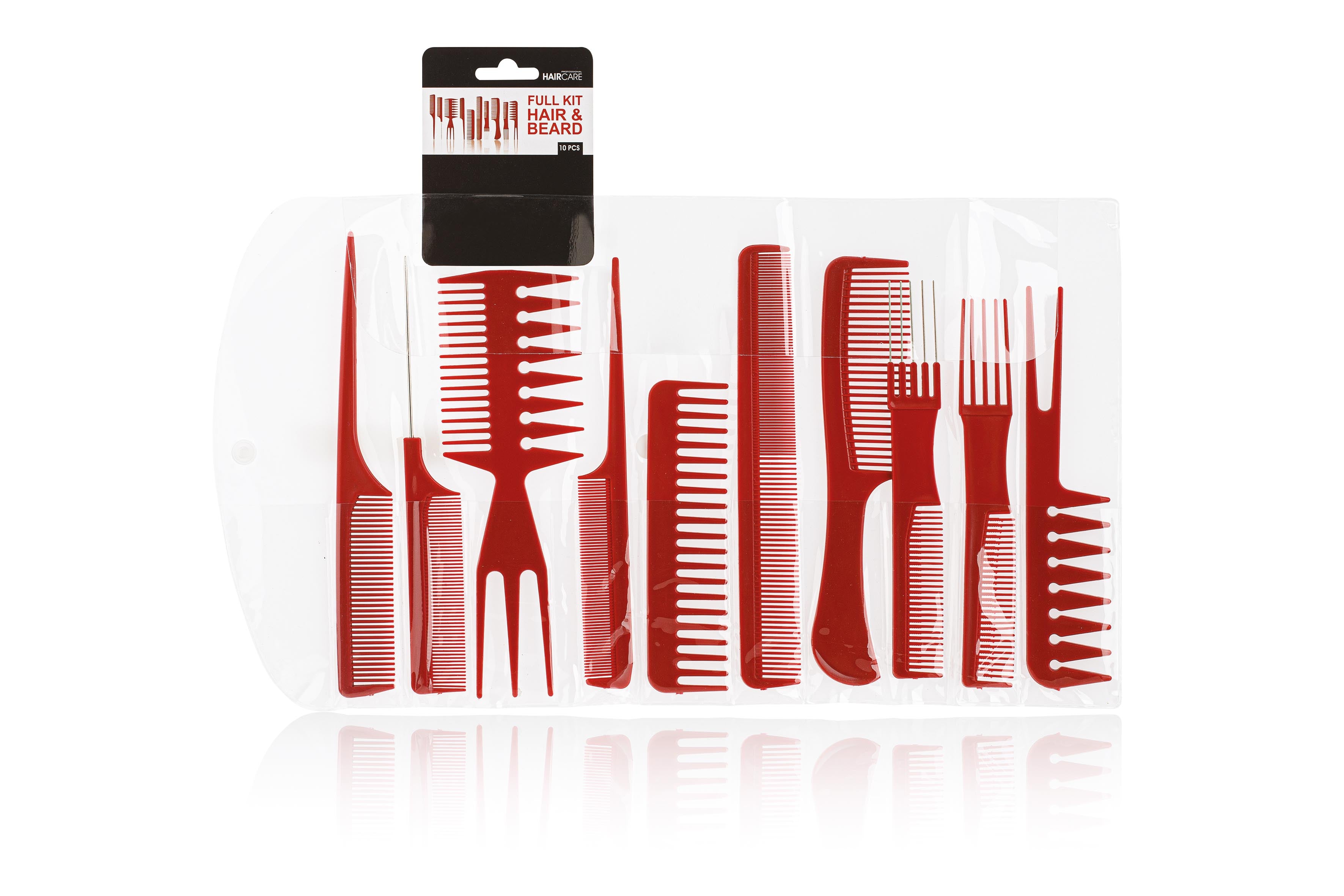 Set Of 10 Professional Combs For Beard And Hair