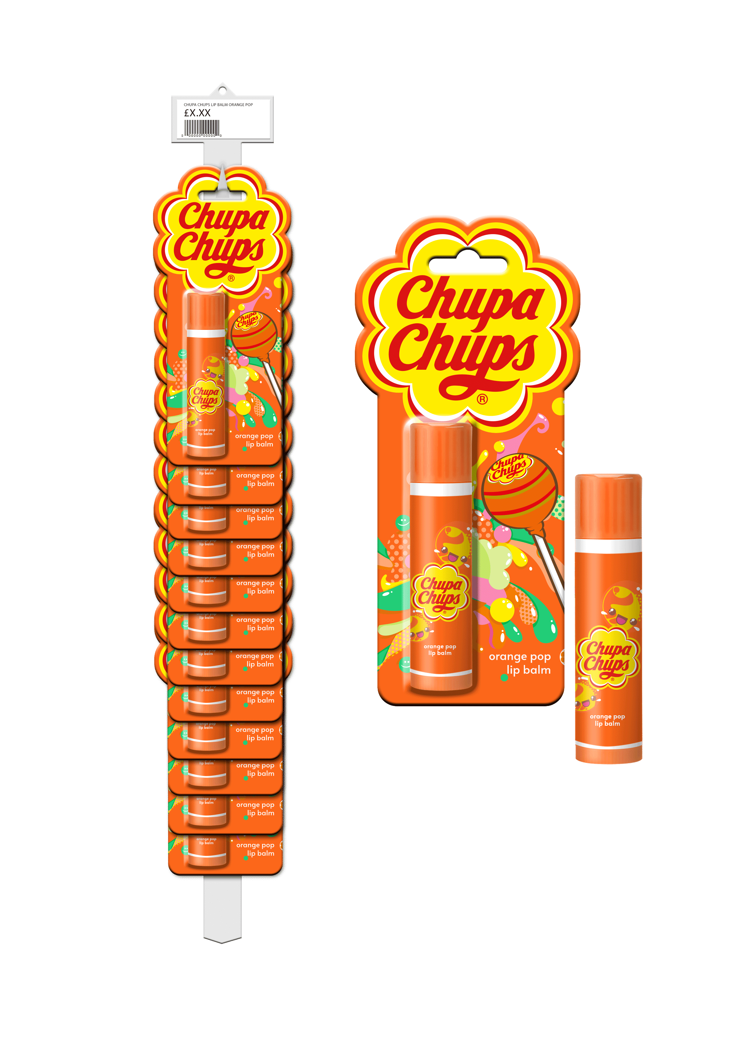 Chupa Chups Lip Balm – Juicy Orange (Carded)