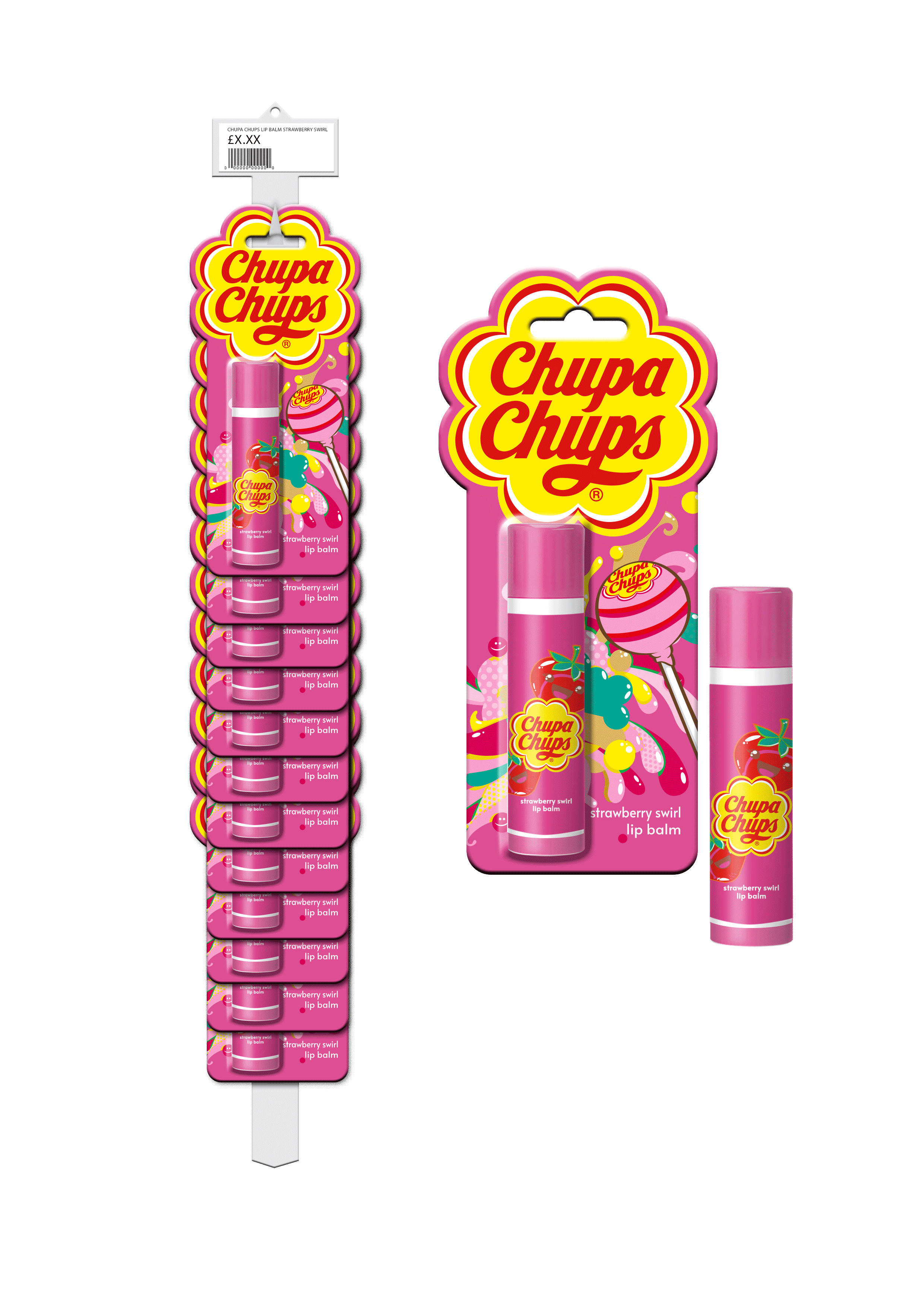 Chupa Chups Lip Balm – Juicy Strawberry (Carded)
