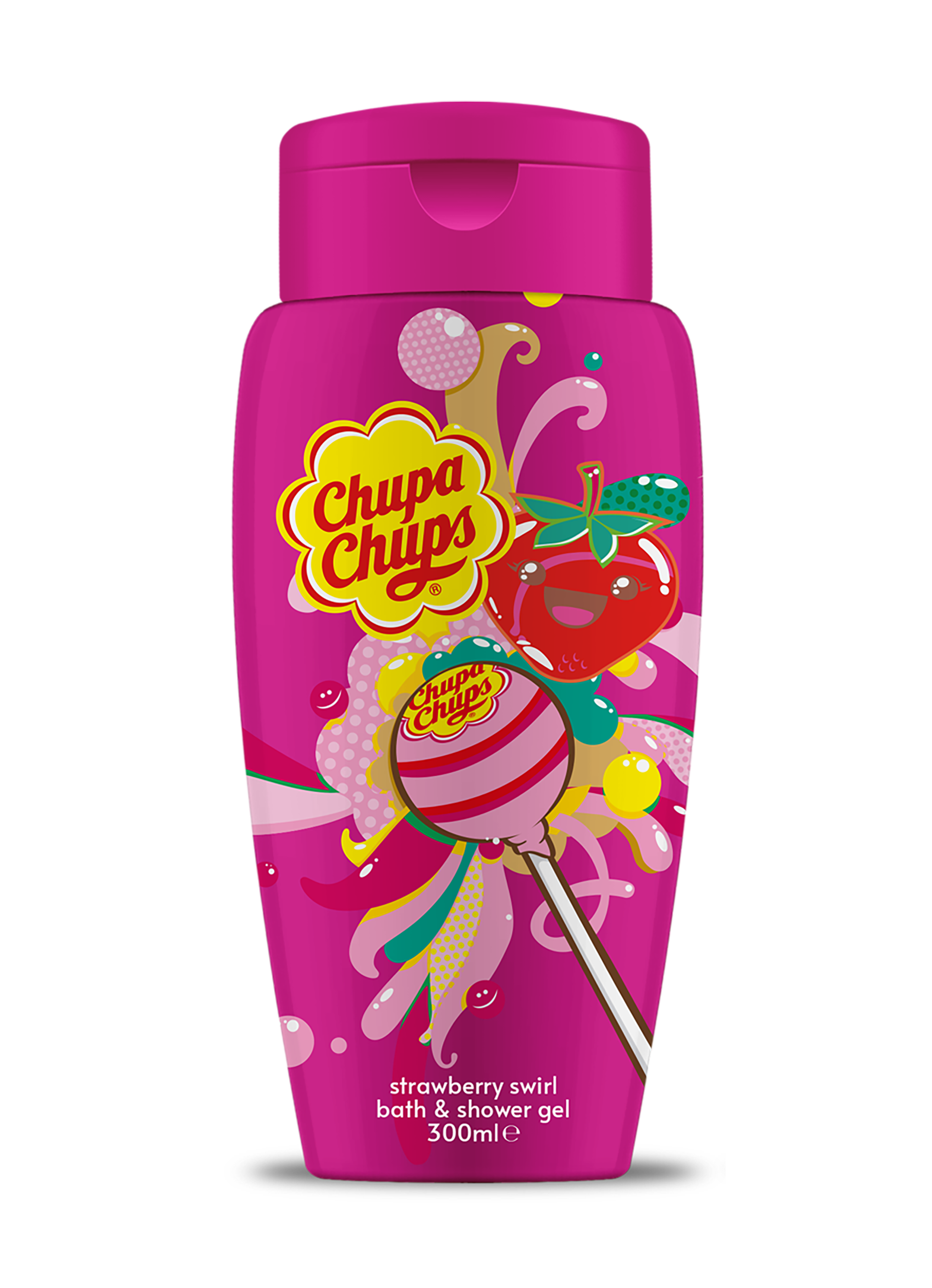 Chupa Chups Bath & Shower Gel – Strawberry (Straight Bottle)