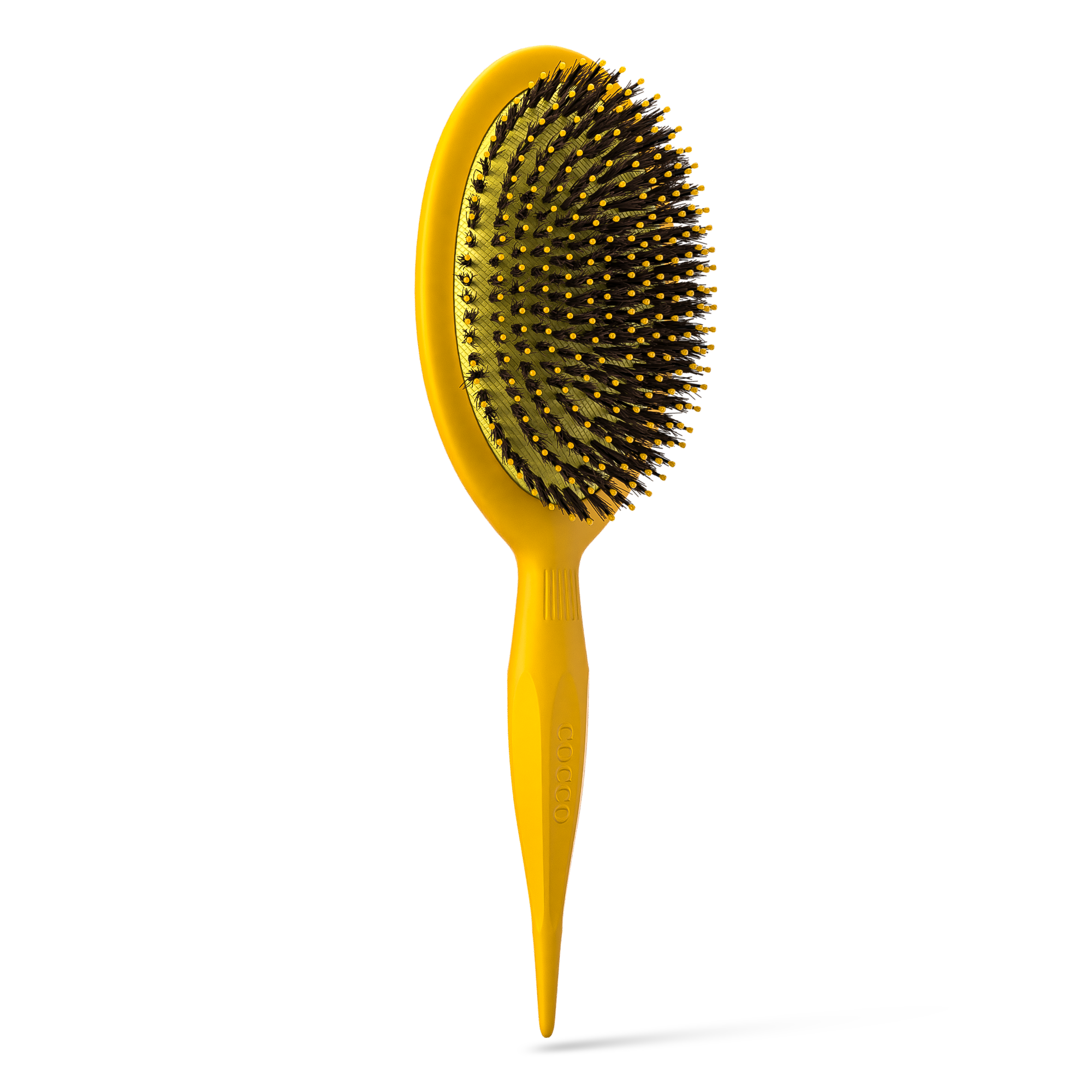 Yellow paddle brush angled