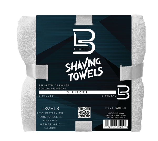 Level 3 3PC White Facial Towels