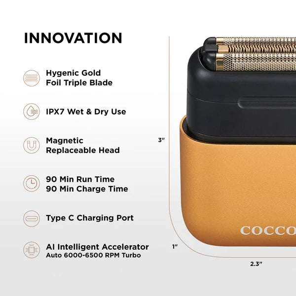 Cocco Impacto Micro Wet-Dry Shaver Gold