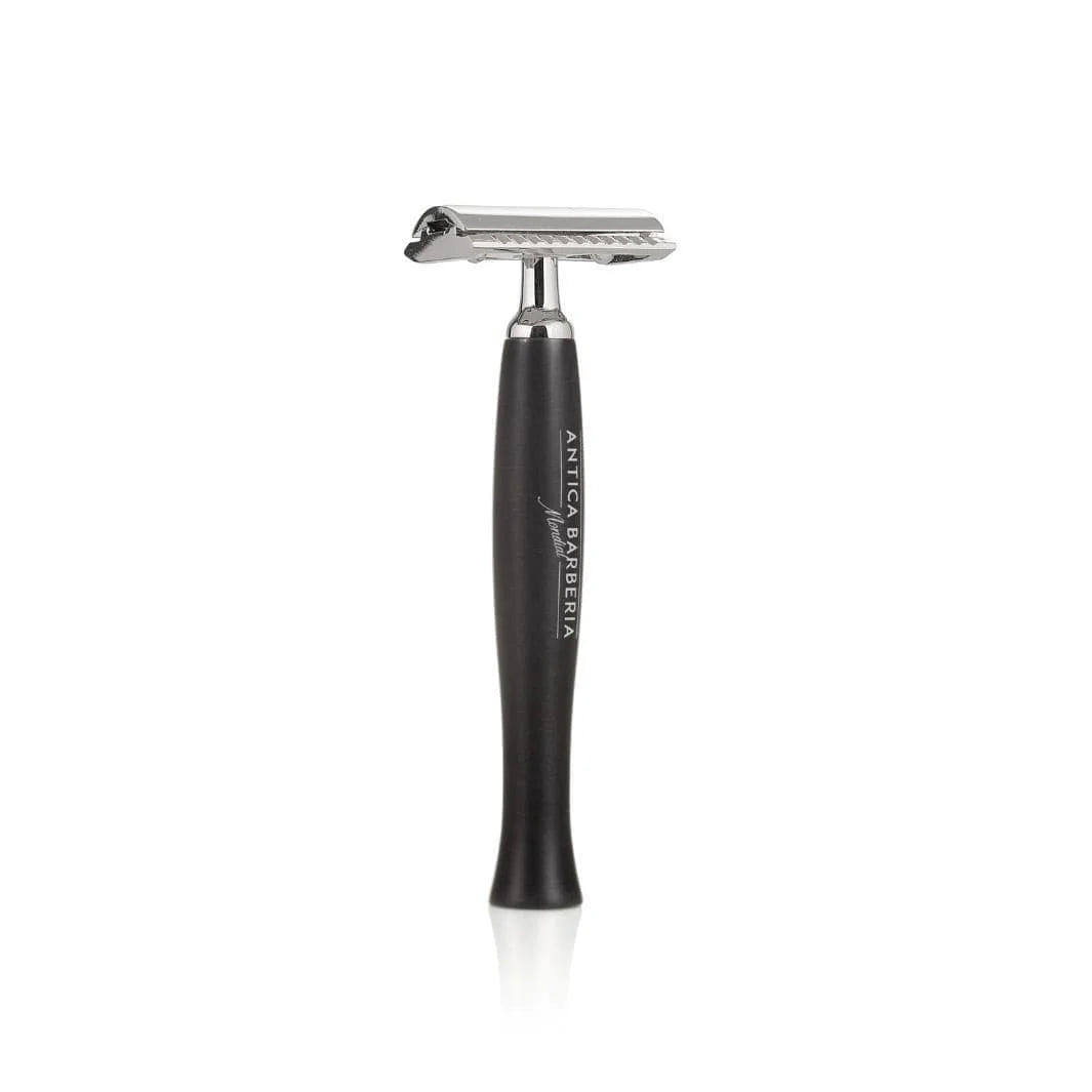 Panther Safety Razor with Black Brushed Aluminum Handle