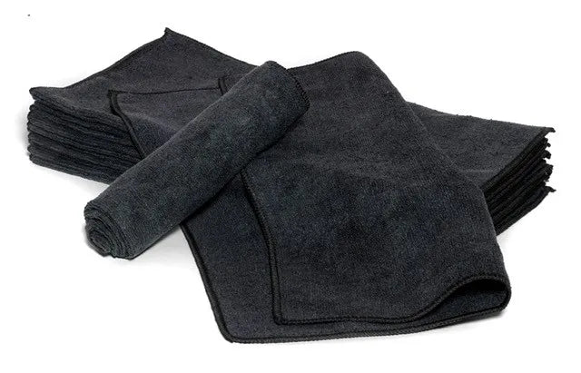 Black Microfiber Hair-Drying Towel