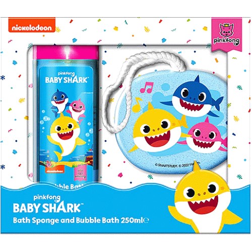 Baby Shark 250ml Bubble Bath & Bath Sponge – Set